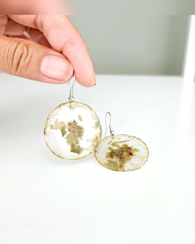 ECO Handmade Dried Flower Unique Lightweight Dangle Earring