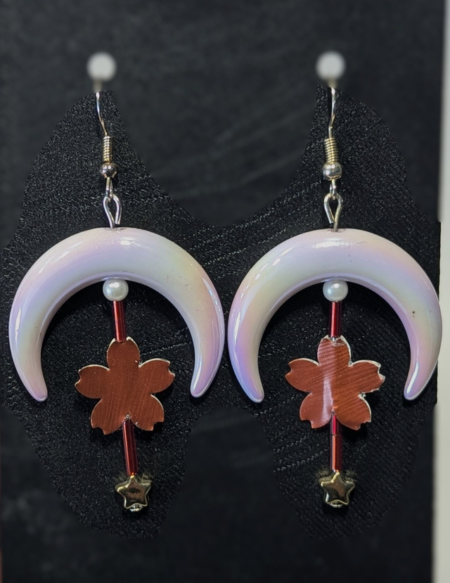 Boucles d'oreilles lune upcycling