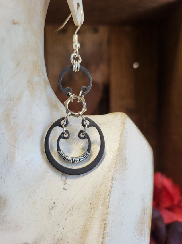 Boucles d'Oreilles Néo Circlips "Spirales d'Acier"