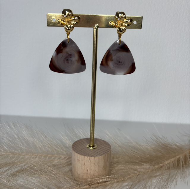 Boucles d’oreilles marron
