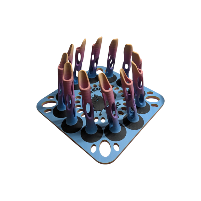 12 Arrow Fletching Stand/ Ground Quiver (Blue, Pink and Yellow)