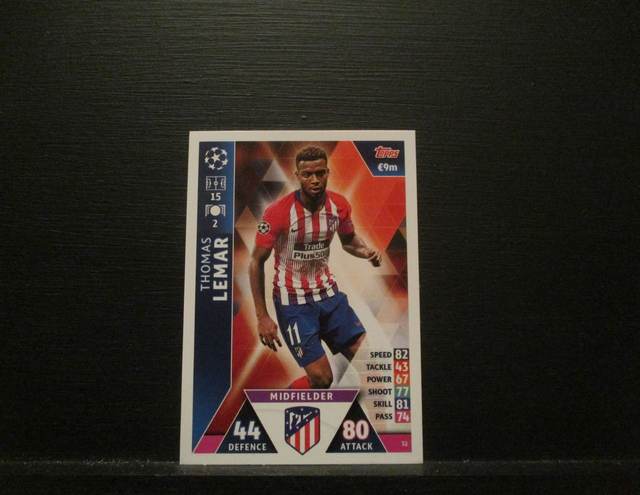 Thomas Lemar - UEFA Champions League Match Attax 2018/19 Original Trading Card #32