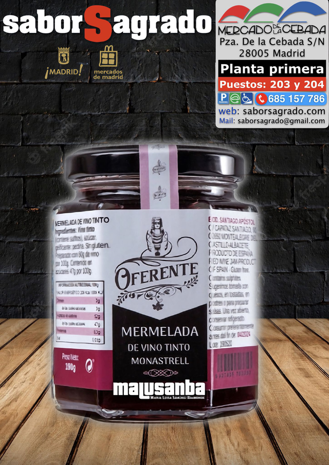 Mermelada de vino, especial quesos