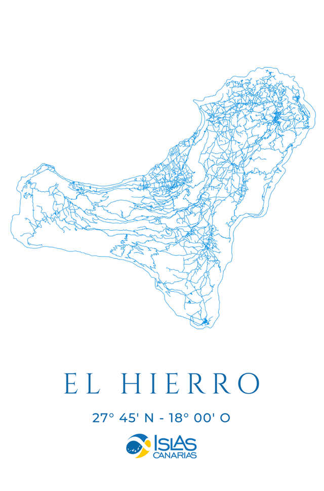 Lámina de El Hierro con sus coordenadas