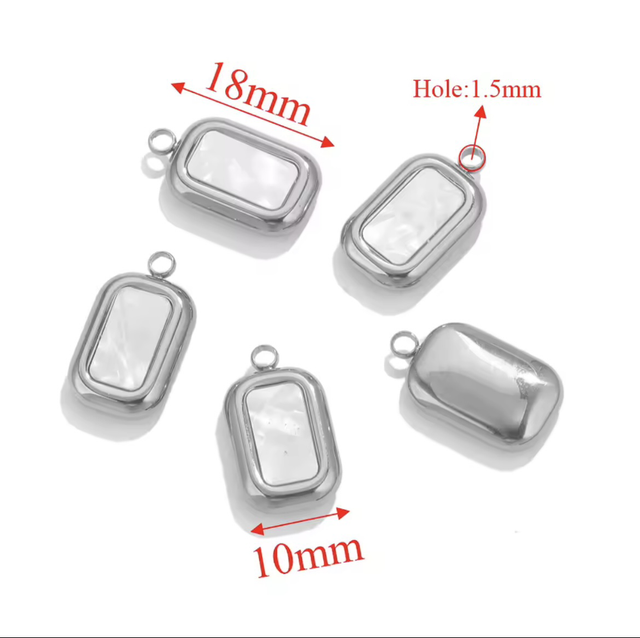 Charm rettangolo effetto madreperla 