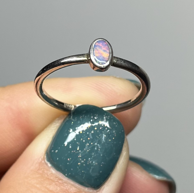 Bague en argent et Opale Australienne - Taille 59