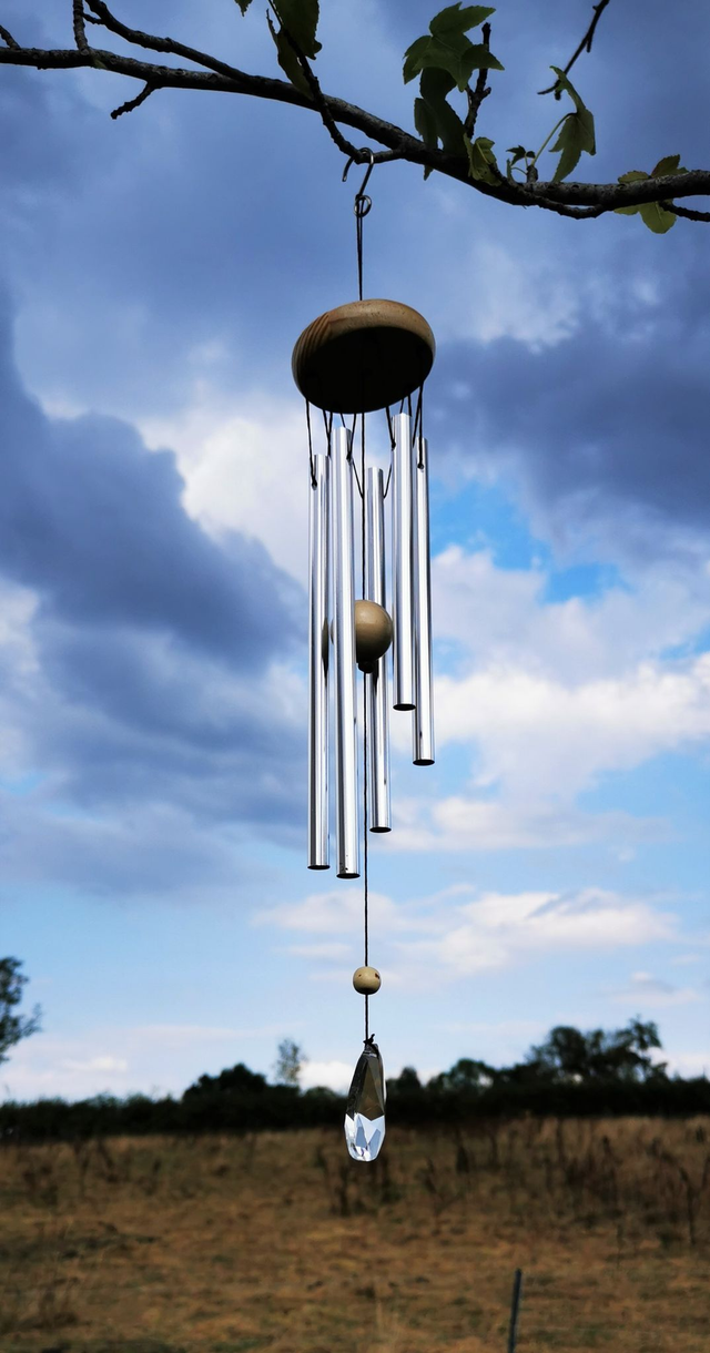 Carillon à vent à cinq tubes capteur vent cristal