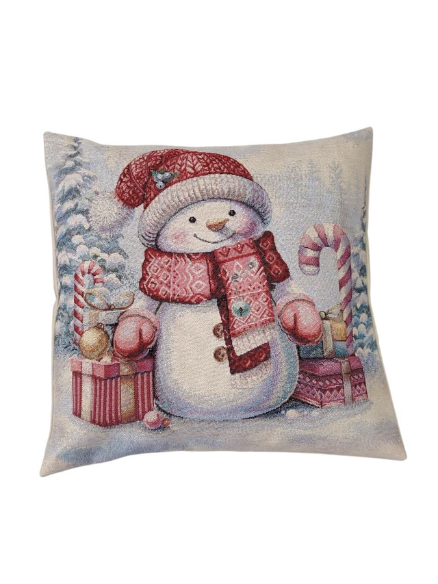 Coussin de Noël déhoussable "Bonhomme de neige"
