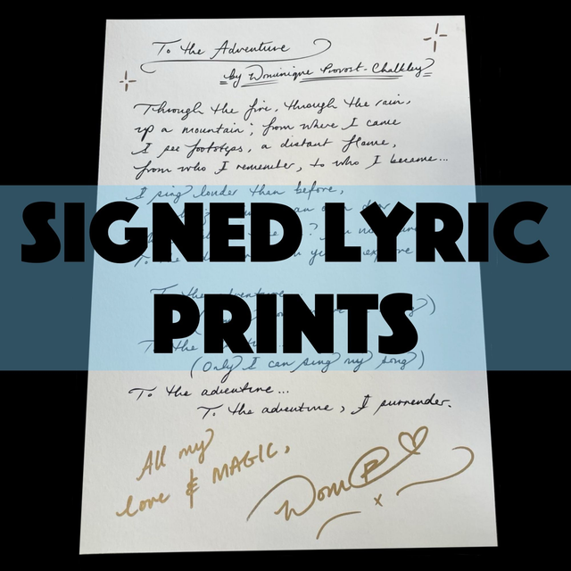 'To the Adventure' - Signed Lyric Print - 25 available. 