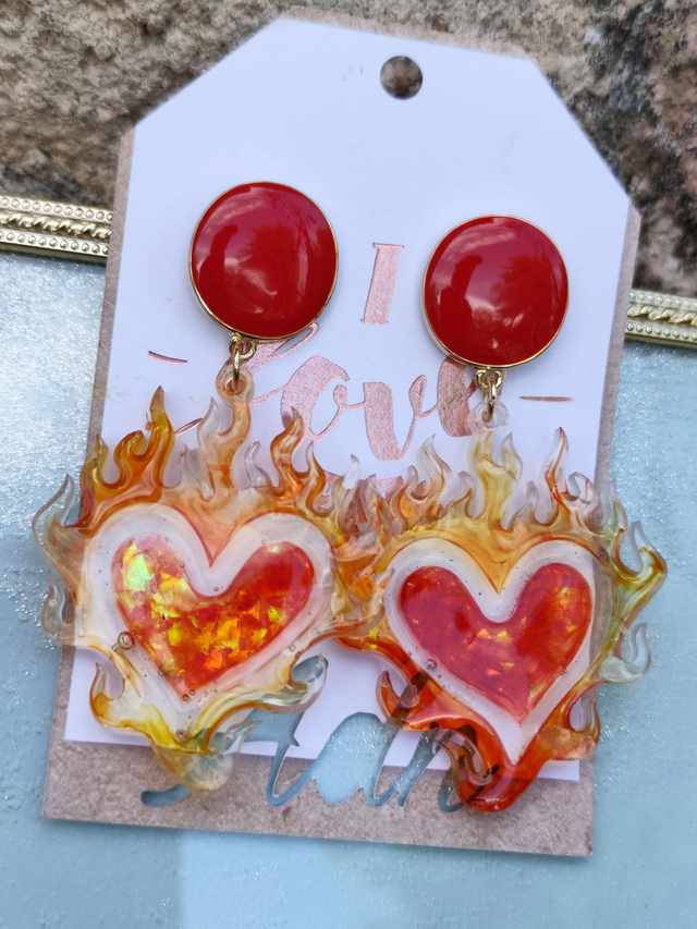 Boucles d'oreilles 'Burn Heart'