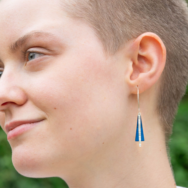Boucles d'oreilles Tria - Argent, bleu