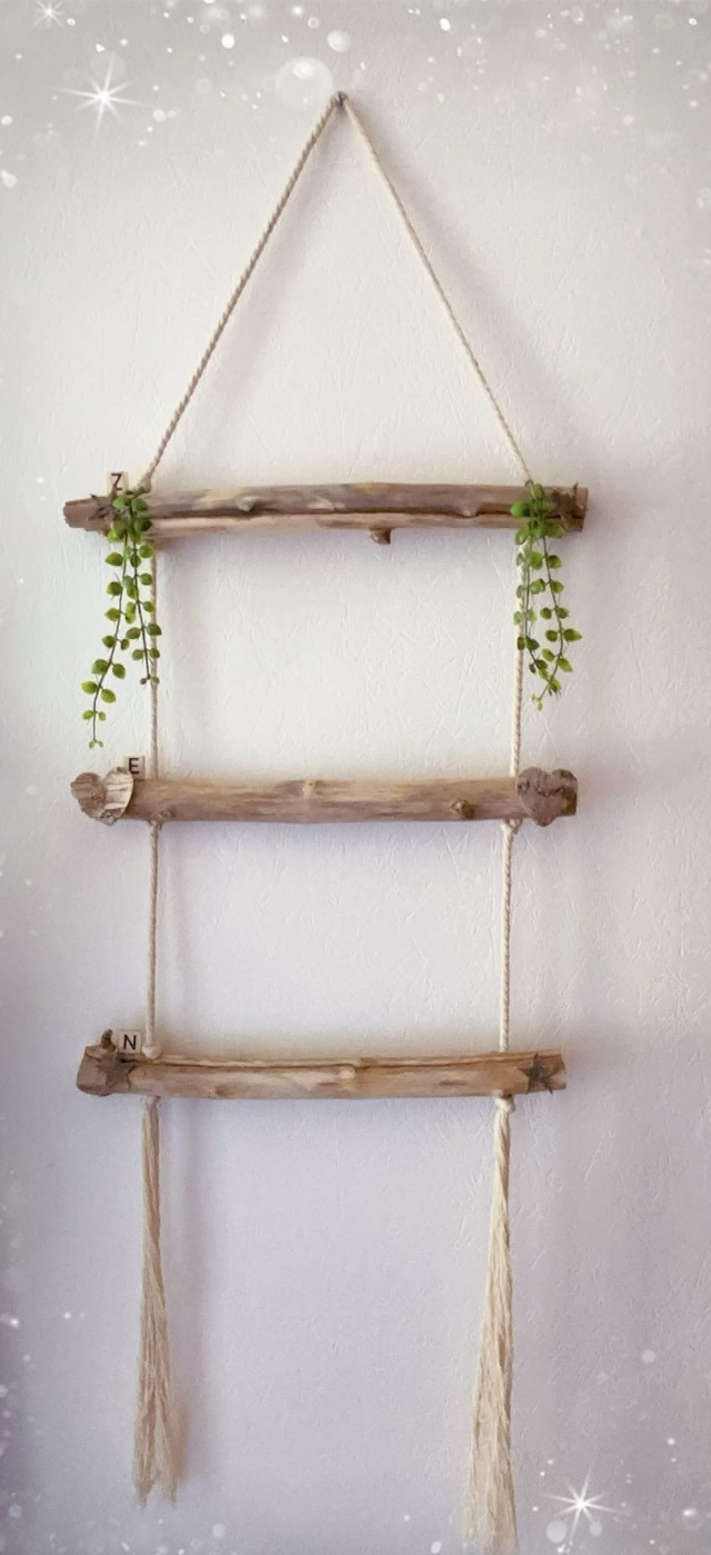 Support échelle (serviettes, vêtements, ........) en bois flotté personnalisable