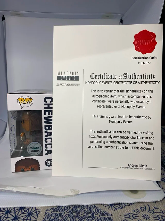 Funko Chewbacca 195 Star wars firma Joonas Suotamo