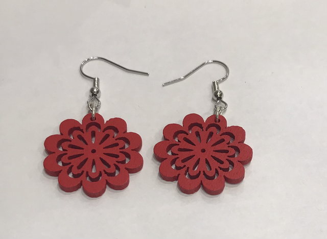 Red Short Drop Earrings- RSDE276
