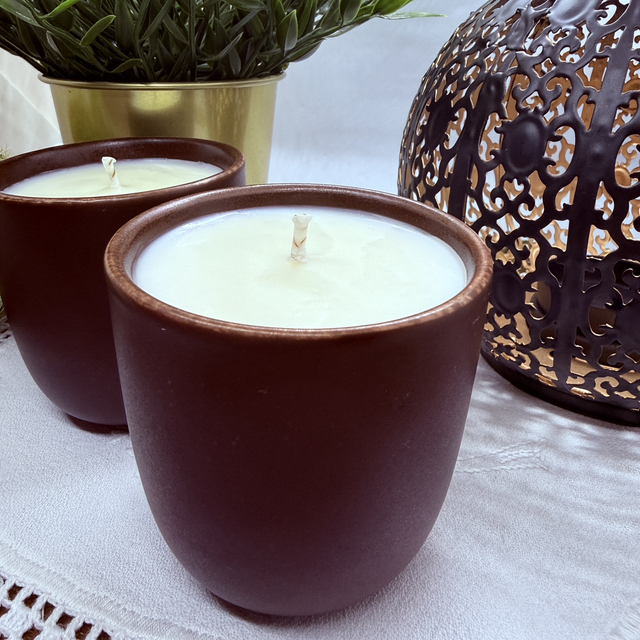 Vela de Pimenta, Ácer &amp; Cedro [Copo Ceramica Castanho]