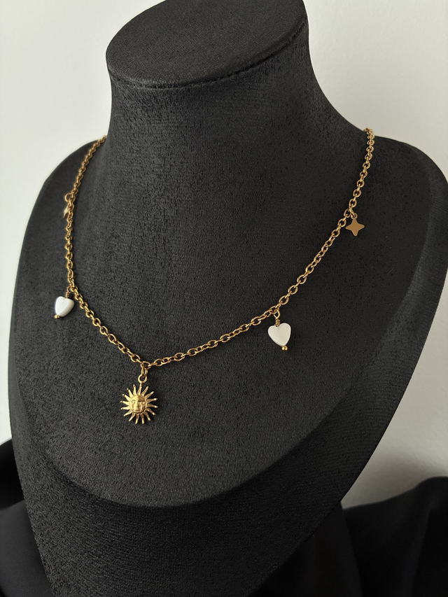 Collier Soleil Nacré Doré