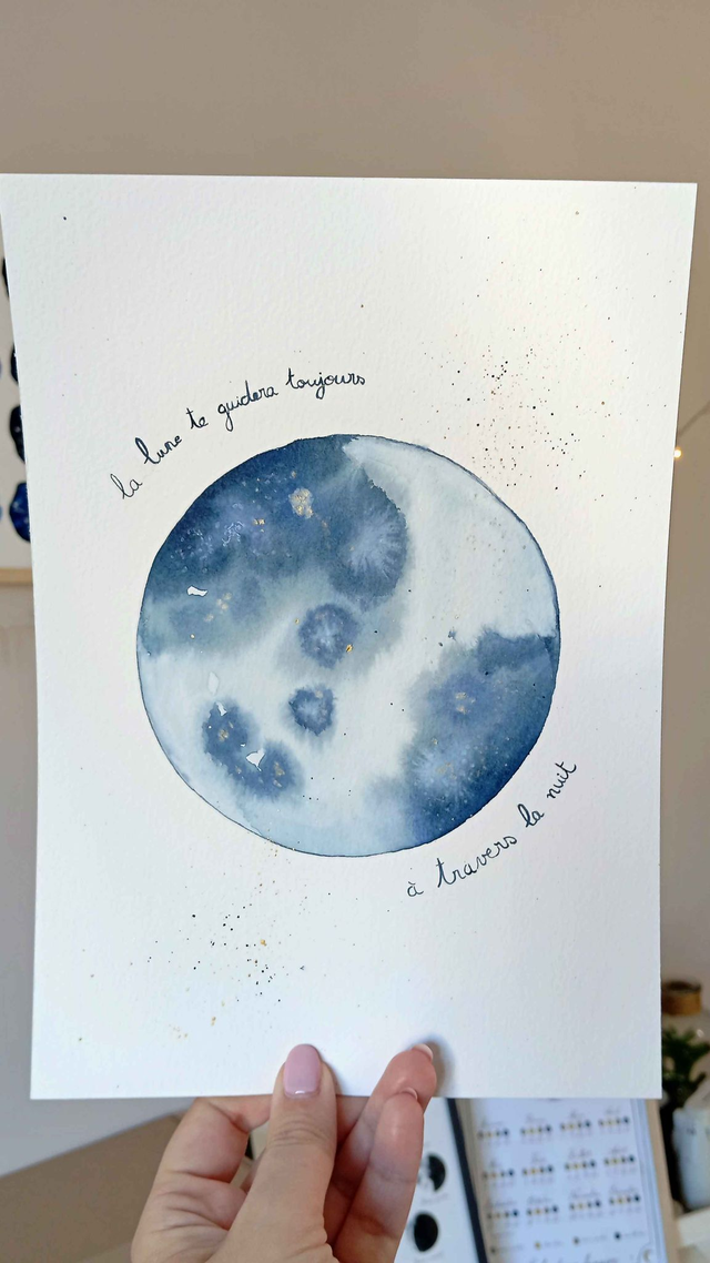 Lune bleue avec message d'espoir