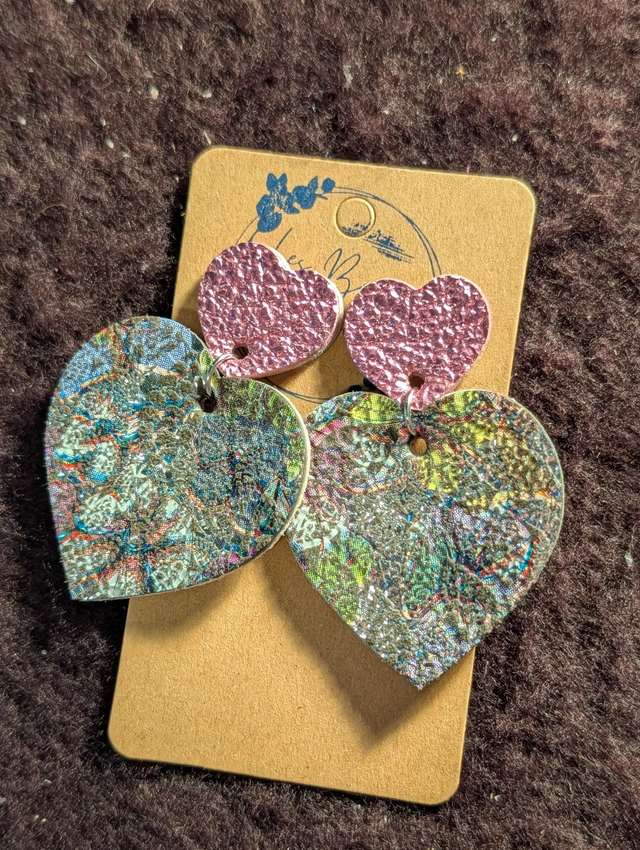 Boucles d'oreilles Louise fleurie rose lo055