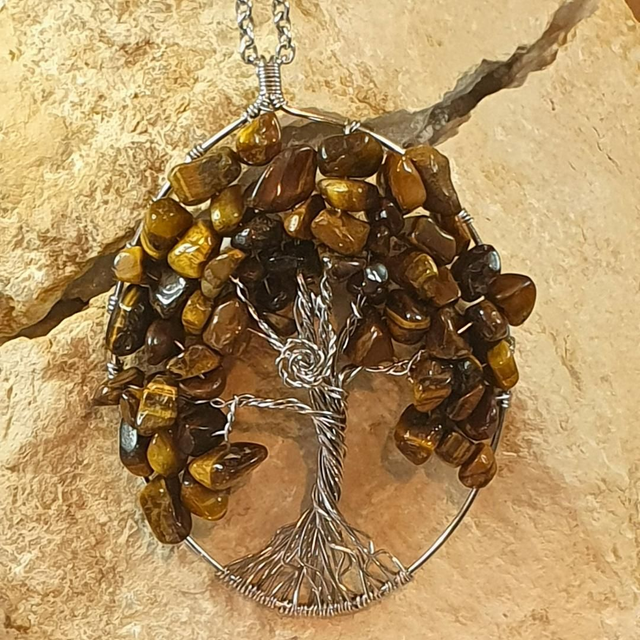 Pendentif Arbre de Vie en Acier Inoxydable et chaîne grand modèle 