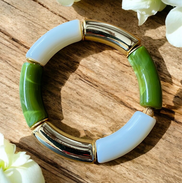 JASMIN Vert Ivoire &amp; doré 