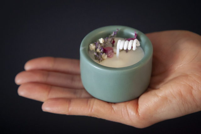 Bougie fleurie | bougie végétale parfumée | bougie naturelle | idée cadeau Mini fleurie