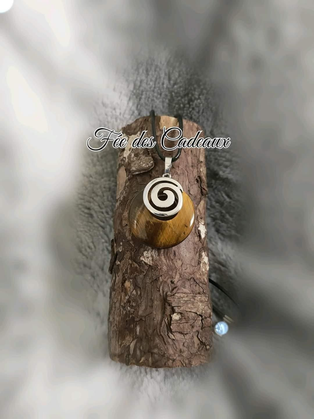 Pendentif Spirale Œil de Tigre 