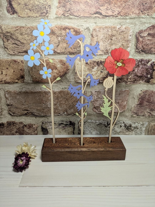 Solid Triple Wood Stand for Wooden Birth Flowers