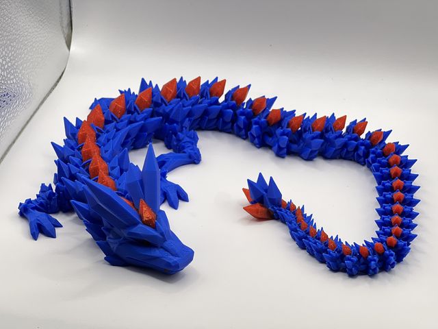 Xl large dragon. Blue with glitter crystals 