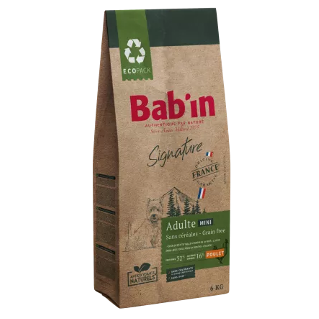 Bab’in Signature Sans Céréales Mini Adulte – Poulet