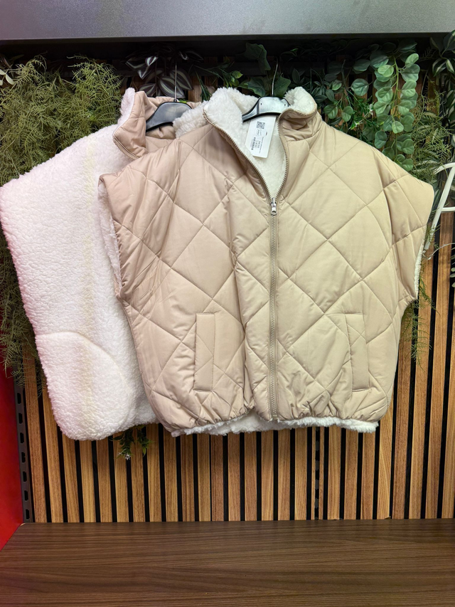 Bodywarmer omkeerbaar ecru