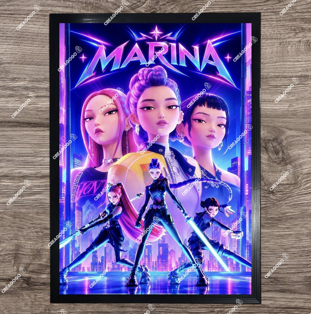 Affiche Poster KPOP personnalisé avec Prénom - Cadeau unique pour fan des Kpop Demon Hunters format A4 21X29,7cm