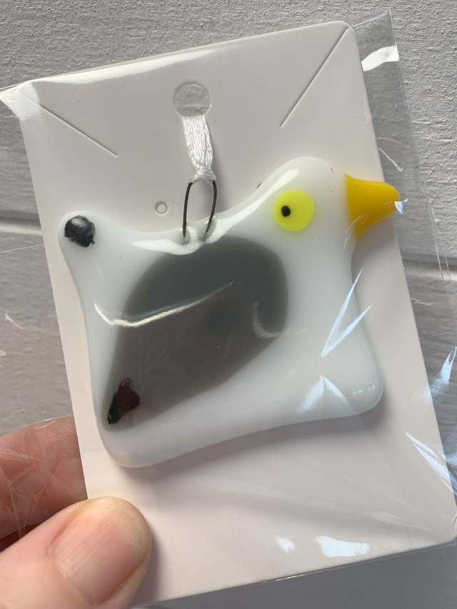 Hand Crafted Glass Seagull Hanging Decoration Gift