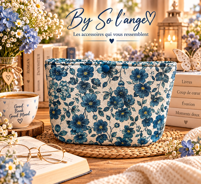 Pochette fleur bleue