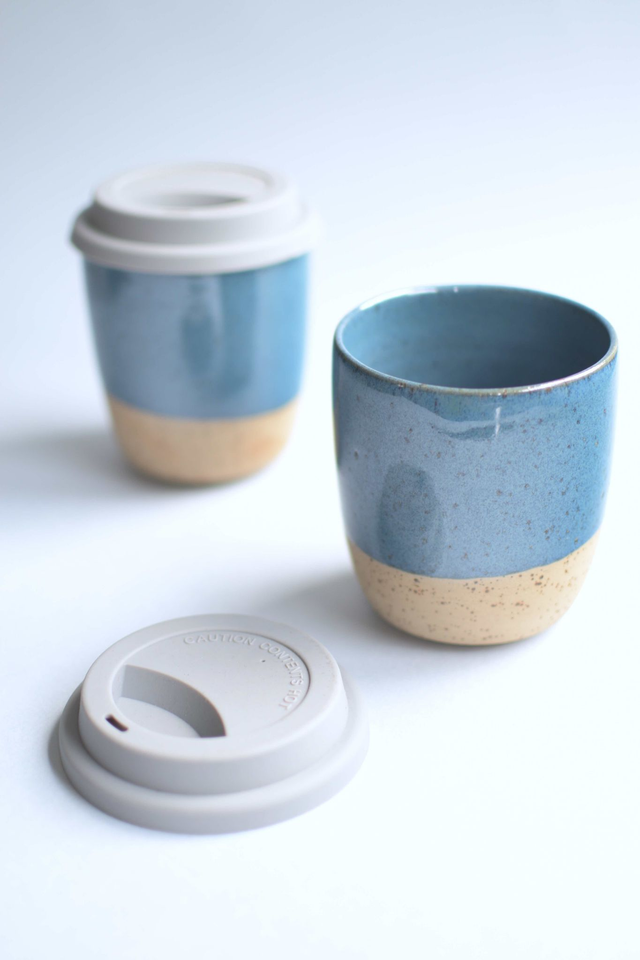Travel cup - Large Speckled Deep Blue