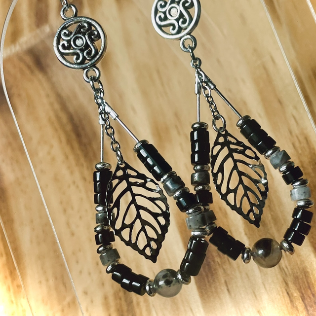 Boucles MOARA Quartz Tourmaline 