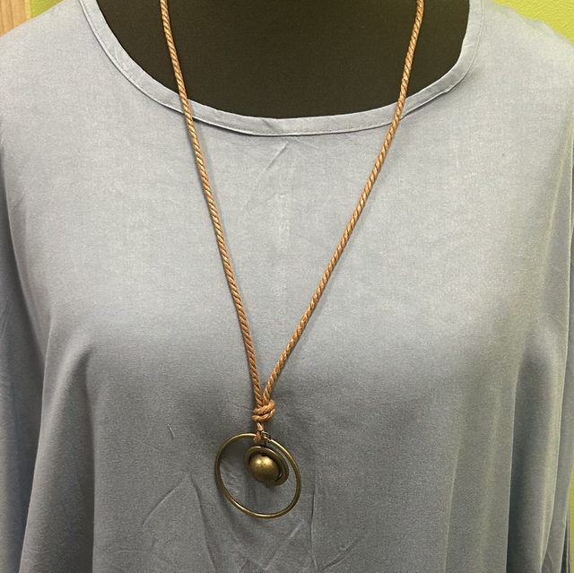 LMF - Powder Blue Basic Long Linen Top with Round Neck - Free Size - 1875
