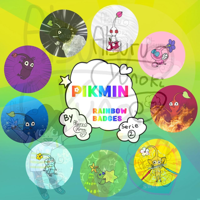 FULL SET 2 (PROMO) / Rainbow Badges / Serie 2 / Pikmin / (Design by Atsuru_Yunoki (me) )