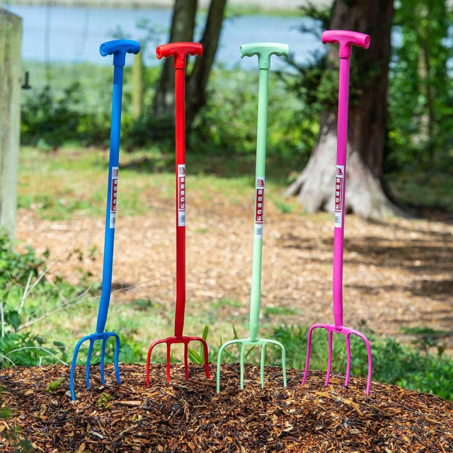 Red Gorilla 4 Prong Manure Fork with T Handle