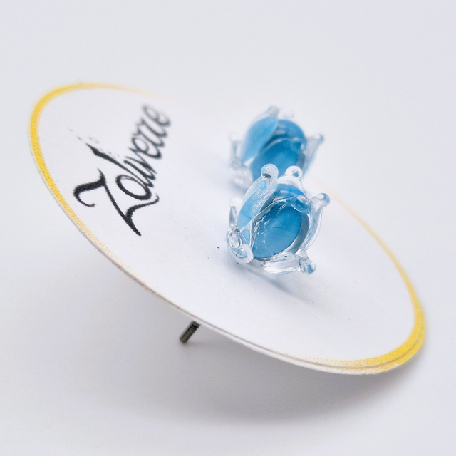 Puces d&#039;oreilles - Clochettes bleues turquoises