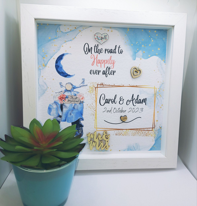 Personalised Wedding / Engagement frame. Gift for Couples. Beautiful Handmade gift. 