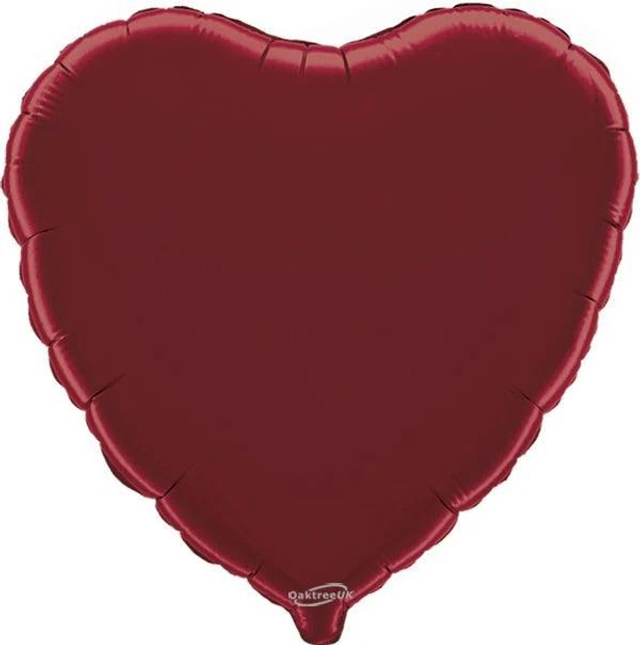18" BURGUNDY HEART PACKAGED FOIL
