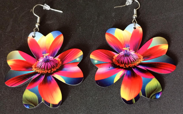 Boucles d'oreilles - Motif fleur éclatante 