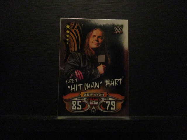 Bret "Hit Man" Hart - Raw 25 Years Slam Attax Live Original Trading Card #51