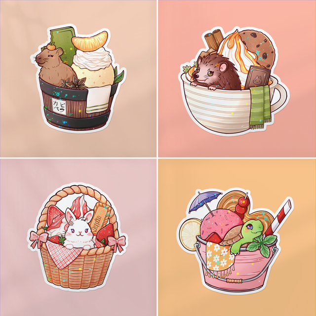 Stickers lamination holographique QUATRE SAISONS