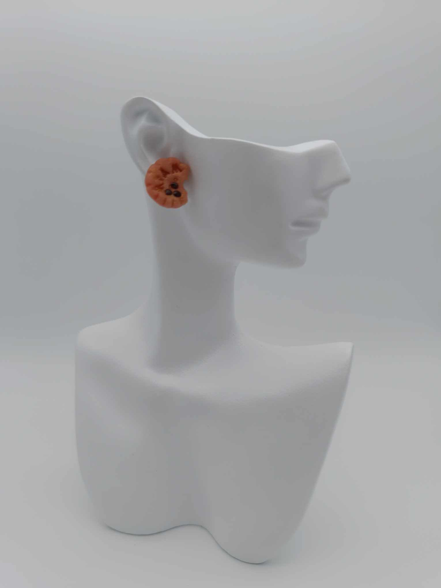 Boucles d'oreilles puces "Gâteaux Miam" en porcelaine froide