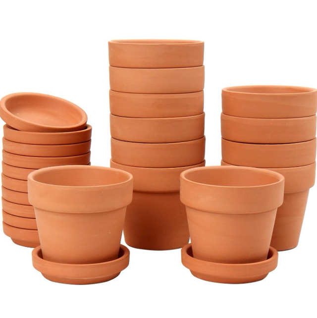 Terracotta Pot &amp; Saucer 10cm/3.9”