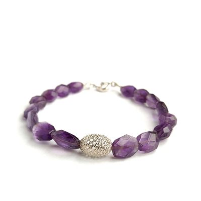 Armband met facet amethist