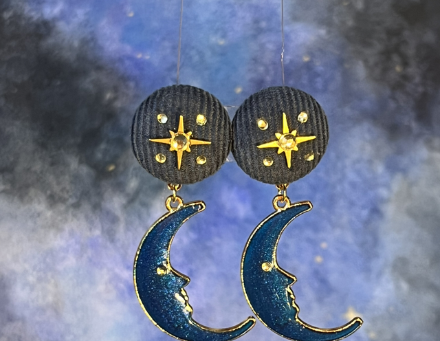 Mini Sidonie velours lune et étoiles