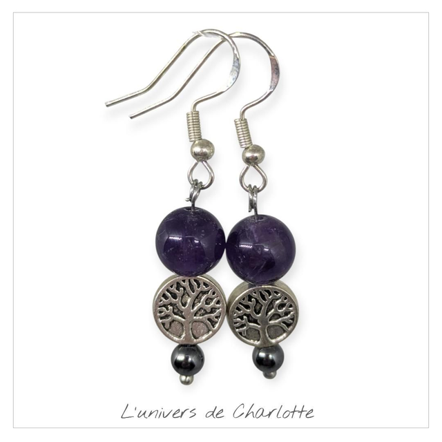 Boucles d'oreilles "Améthyste" BO-023