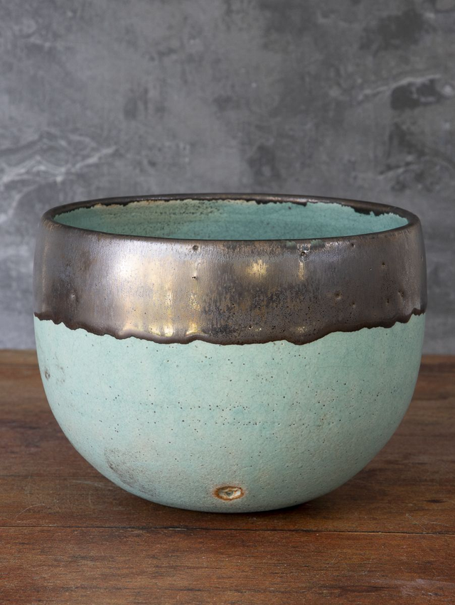 Bowl Copper Patina with Bronze Rim
